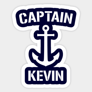 Nautical Captain Kevin Personalized Boat Anchor Sticker